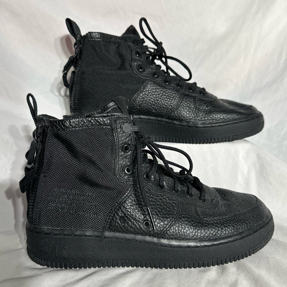 Nike Air Force 1 Mid Slit Black - Woman's 8 - Good Like New Condition